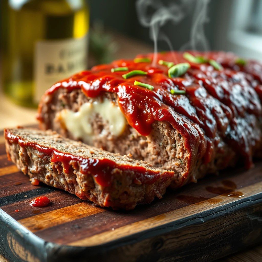 Savory Italian Meatloaf Recipe with Mozzarella and Marinara