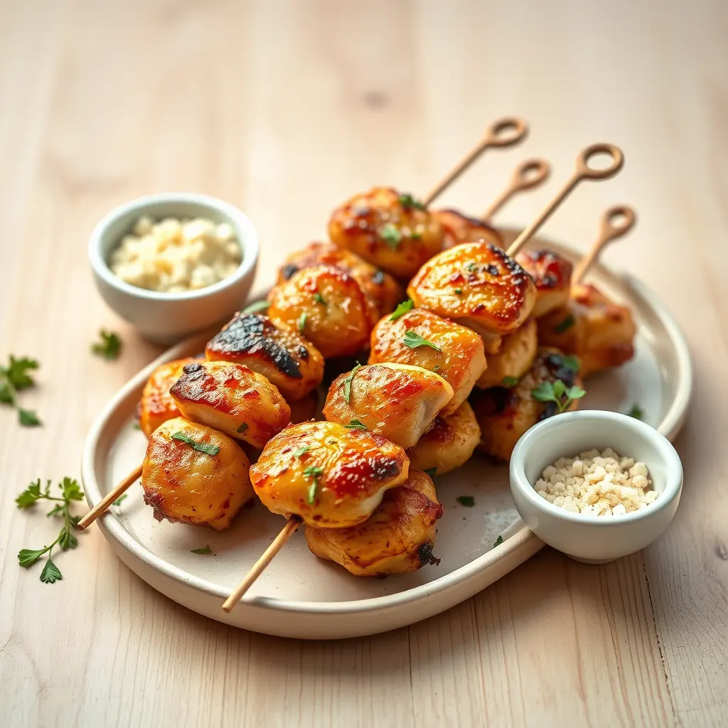 Zesty Air Fryer Garlic Parmesan Chicken Skewers