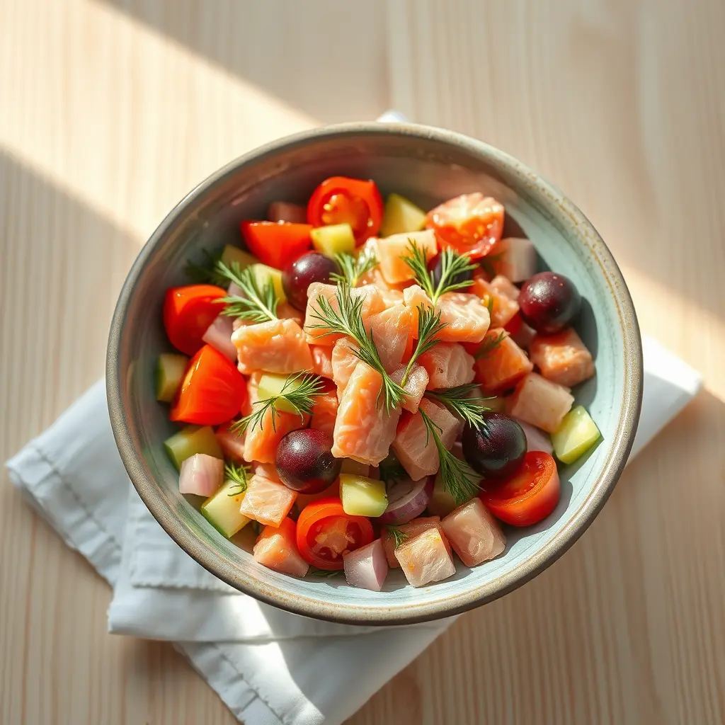 The Healthiest Canned Salmon: A Zesty Mediterranean Salad Recipe